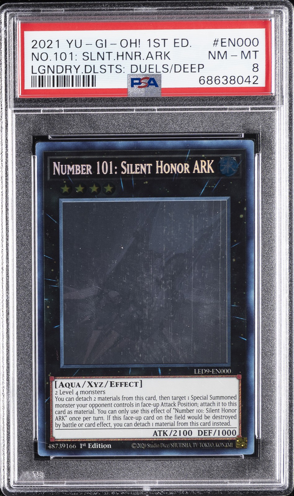 2022 YU-GI-OH! LEGENDARY DUELISTS 1ST EDITION NUMBER 101 SILENT HONOR ARK PSA 8