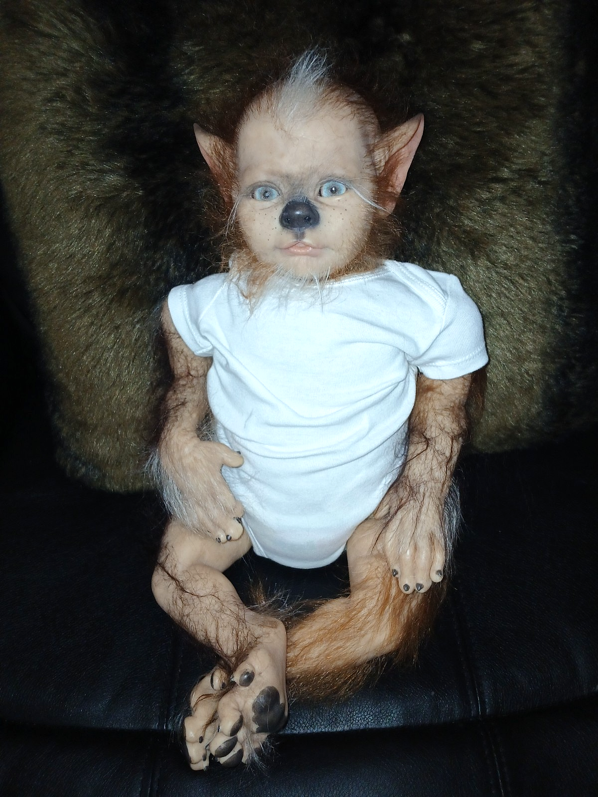 werepup reborn babydoll with birth cert/COA/DM-H Studio, LLC painted & rooted