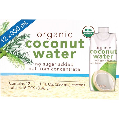 Agua de coco orgánica Kirkland Signature, 11,1 onzas líquidas (paquete de 12) - Imagen 1 de 5