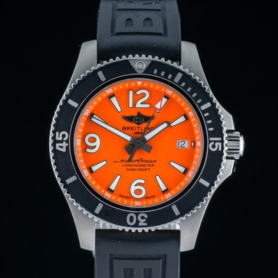 Breitling SuperOcean A17366 Automatic 42mm Orange Men's Watch + Box / Manual