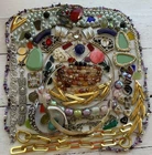Vintage Junk Jewelry LOT COSTUME Harvest Art Craft Repurpose Glass Metal Nice!!