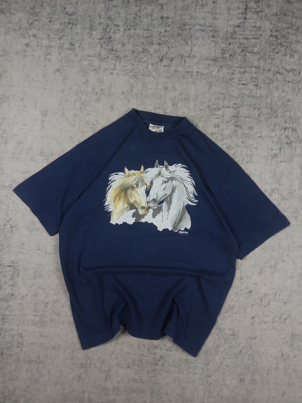 T-shirt Vintage 90s Screen Stars Single Stitch Cavalli Graphic Tee - XS / S Slim