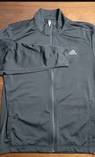 Adidas Primegreen Track Jacket Men s Large Black Full Zip 3 Stripe Essentials L