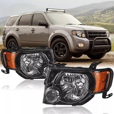 Aresparts 2Pcs Headlights Assembly Set For 2008 2009 2010 2011 2012 Ford Escape
