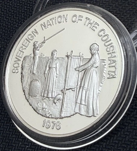 1976 Sovereign Nation of the Coushatta Indian Tribe  .999 Silver Proof Round