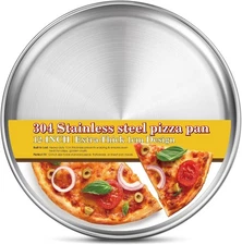 Stainless Steel Pizza Pan 12/14/16 inch, Pizza Pan for Oven, Steel Pizza Tray,