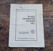 Molino de martillos Montgomery Ward Grainbuster 1950 manual de instrucciones