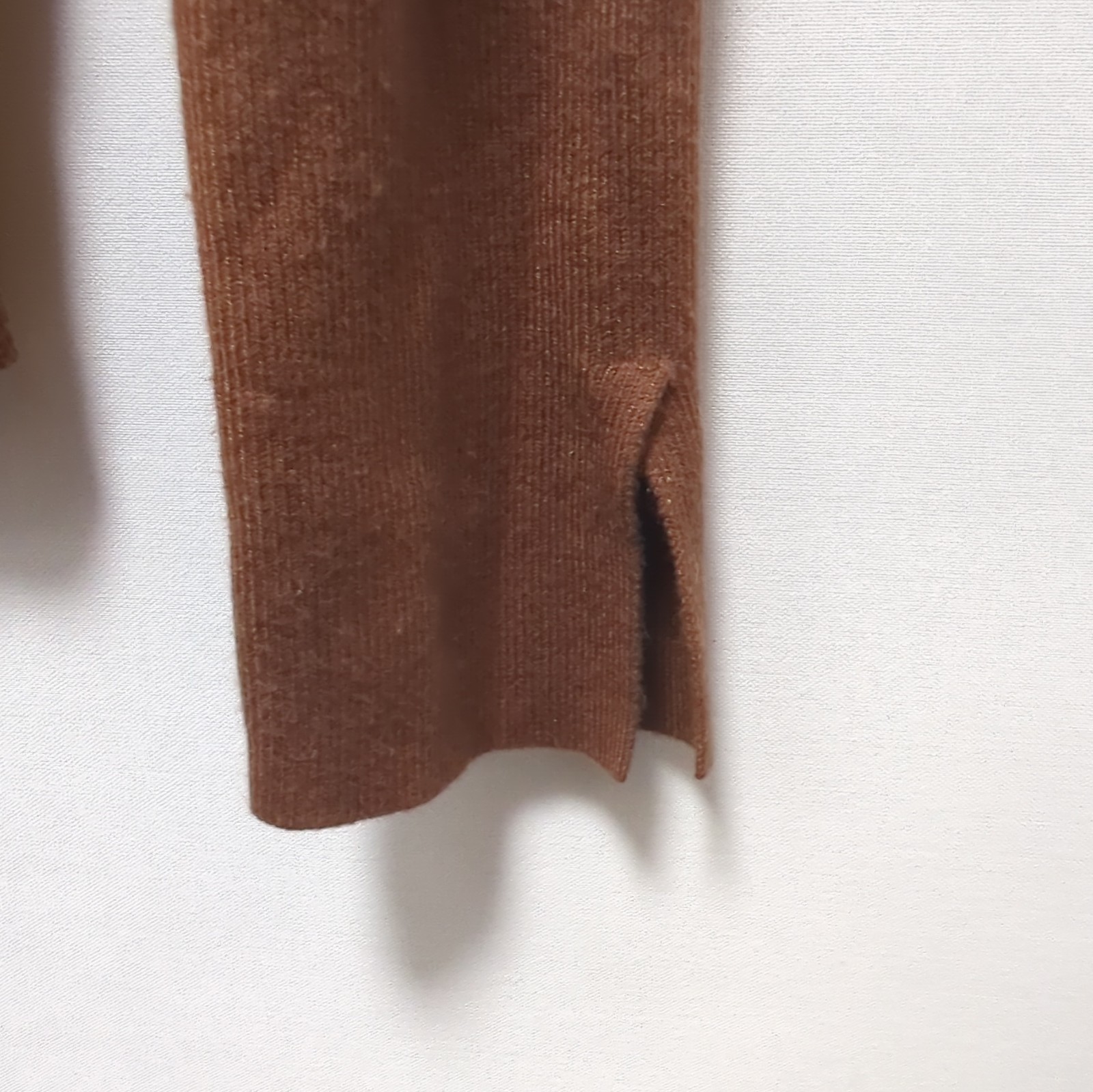 ZARA Womens Chocolate Brown Fine Knit Roll Neck Jumper Long Sleeve Size Small image 3