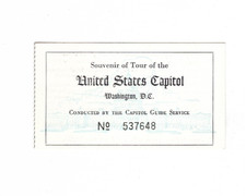 Vintage Ticket to the Capitol in Washington (Politics Parliament USA)