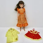 Vintage Skipper doll 1963 1 Japan brown hair blue eyes straight leg clothes