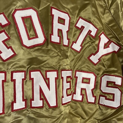 VTG Chalk Line NFL San Francisco Forty Niners 49ers Gold Satin