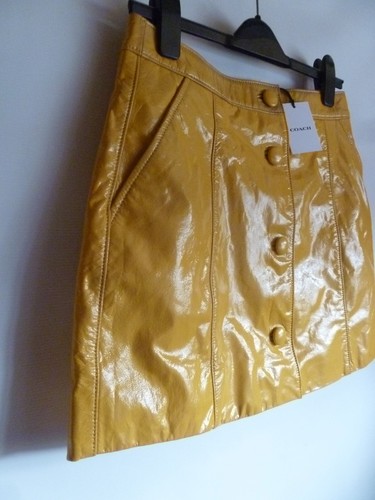 Coach Patent Leather Miniskirt UK SIZE L 32" CS489 New Stunning Rare Tagged - Picture 22 of 24