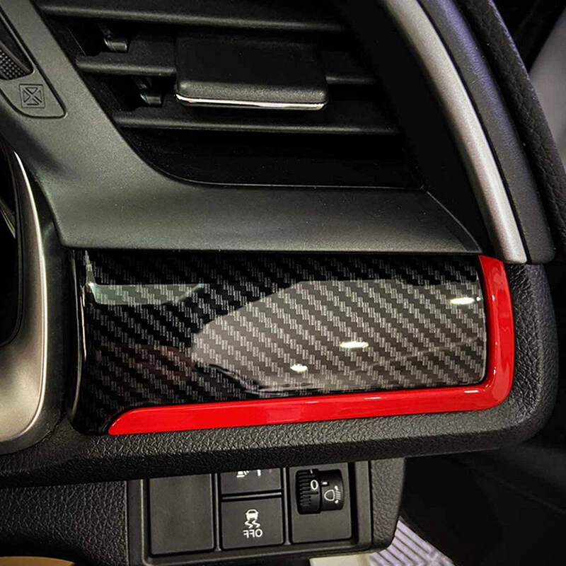 Tira de marco de tablero central de consola 3 piezas para Honda Civic 2016-2021 Foto 3 de 4