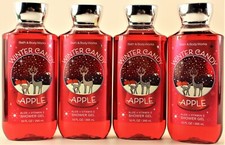 QTY 4 - Bath  Body Works WINTER CANDY APPLE Hair Face Body Wash Shower Gel 10oz
