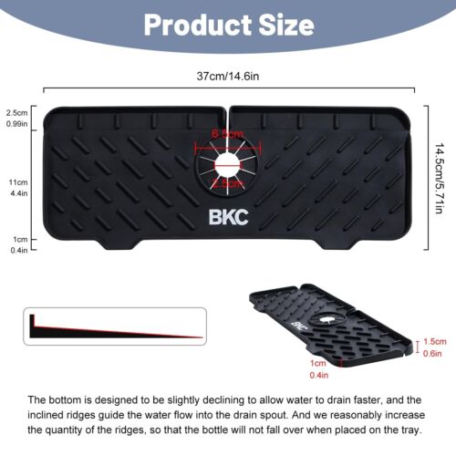 Silicone Kitchen Sink Splash Guard - Drip Catcher Faucet Mat for Kitchen Sink... - Picture 2 of 7