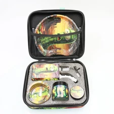 One Set Grinder Smoking Set Stash Jar Herb Tobacco Cigarette Rolling Machine