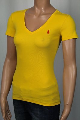 Ralph Lauren Yellow Short Sleeve Knit Top Shirt V-neck NWT | eBay