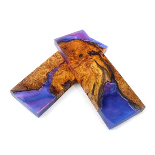 Stabilized Hybrid Spalted Oak Root Burl Knife Scales Material 6 x 2 x 7/16 inch