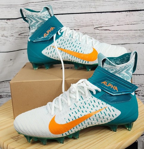 Nike Alpha Menace Elite 2 Football Cleats Miami Dolphins BV2077-108 Men Sz 12.5 - Picture 9 of 10