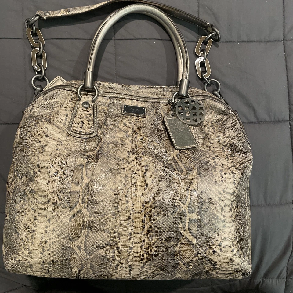 Coach Kristin Python Metallic hobo leather Satchel Shoulder Purse # E1026-15364 - Image 2 of 4