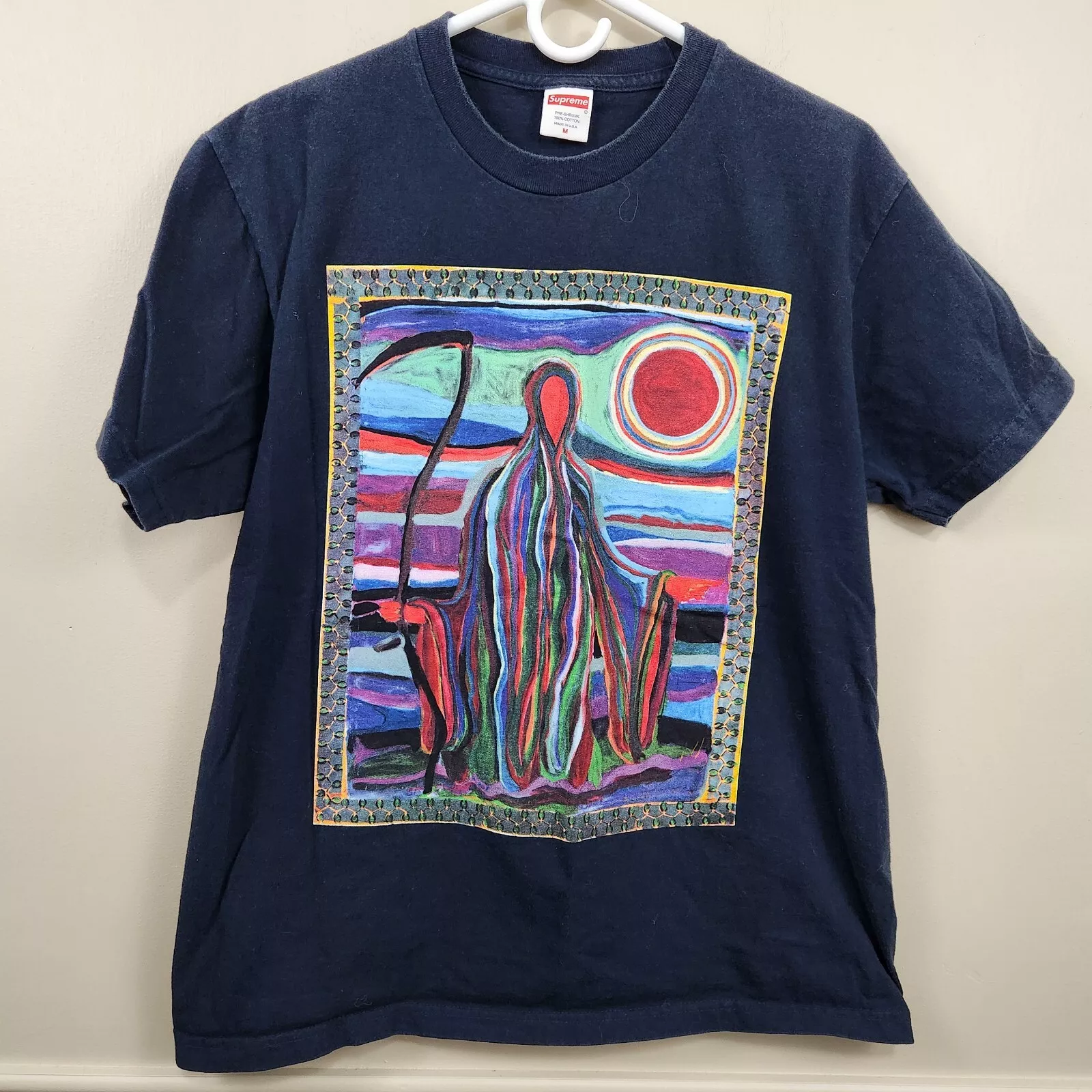 SUPREME SS19 Reaper Josh Smith T Shirt Tee Noir Multicolore Art Homme M Medium