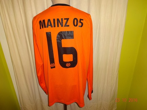 FSV Mainz 05 Nike Langarm Junior Matchworn Trikot 2010/11 "GLOBUS" + Nr.16 Gr.XL - Bild 1 von 3