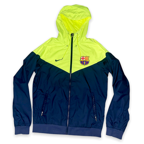 Selten Fcb Nike Windrunner Jacke Glanz Nylon Jacke Barcelona Gelb Schwarz S - Bild 3 von 7