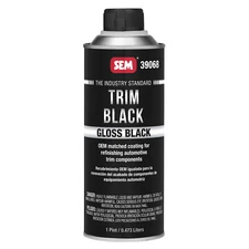 SEM Gloss Trim Black Acrylic Coating, Restore Faded Or Peeling Trim, 1 Pint