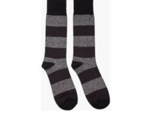 Marc By Marc Jacobs Men's Black Silver Striped Dress Crew Socks One Size