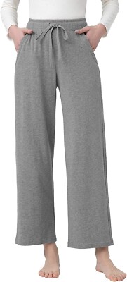 LAPASA Wide Leg Trousers Loose Fit Yoga Pants Lounge Bottom Pyjama Pants Large