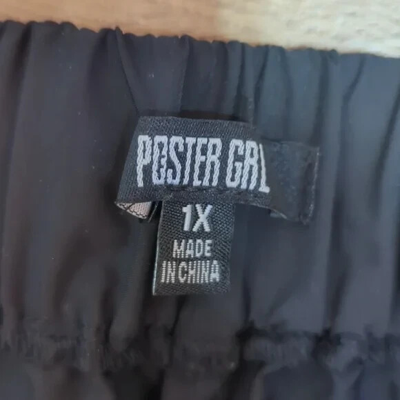 Poster Girl Rave Jogger Pants Front Zipper Reflective Strips Pants 1X