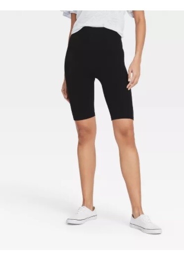 Pantaloncini bici donna Fila vita alta misto cotone senza cuciture 9" cuciture interne nuovi con etichette S L $40