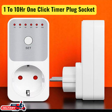 10 Hour Countdown Timer Plug Socket One Click UK EU Smart Power Switch Control