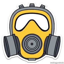 Gas Mask Apocalypse Vinyl Decal Sticker Indoor Outdoor 3 Sizes 12697