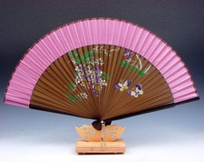 Beautiful Flowers  Butterfly Folding Fan Hand Fan Wall Decor w/ STAND 06231605