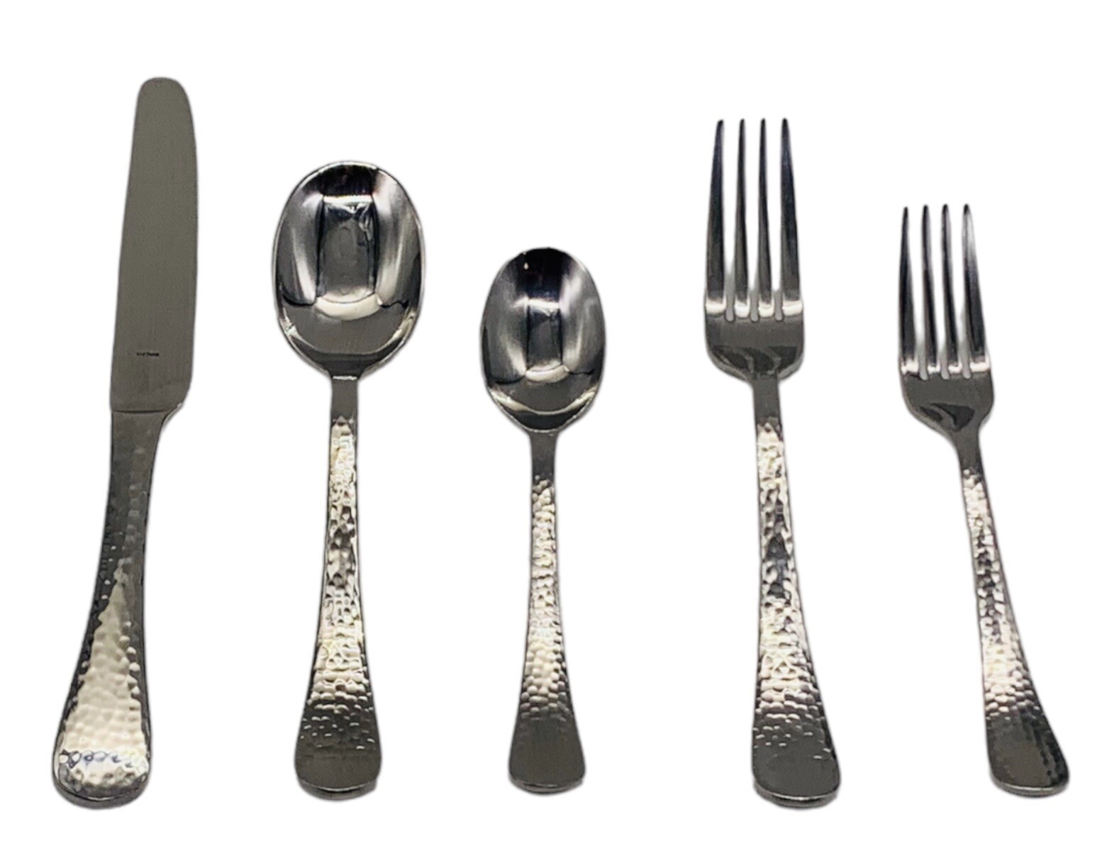 Ginkgo LAFAYETTE Stainless 18/0 Silverware Glossy Hammered Flatware