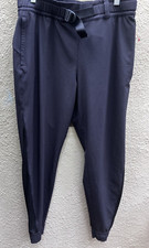 Athleta Black Quest Jogger Pants sz 8 Belted-4 zip pockets-elastic at cuffs