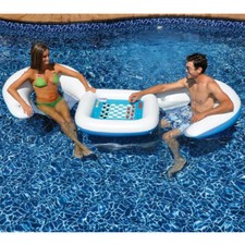 Swimline 90675 Inflatable Swimming Pool Game Station Float w/ Seats  Table
