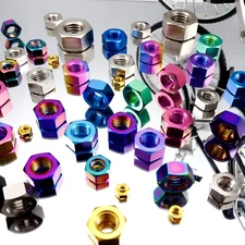 Titanium Hex Nuts DIN934 Nuts Rison Titanium Nuts GR5 Titanium Nut Full Nut 5PCS