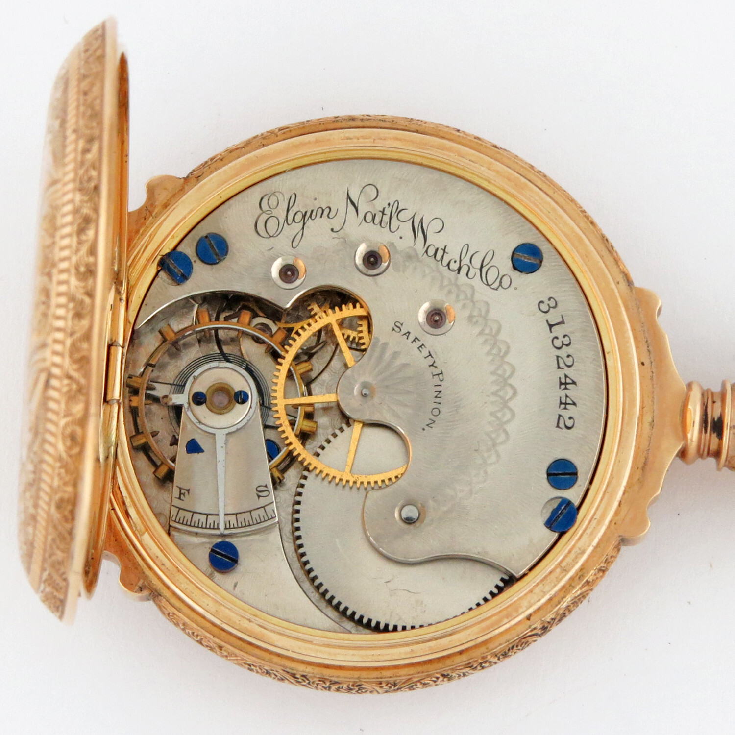 Elgin 14K Solid Gold Box Hinge Hunter Case HC Poc… - image 4