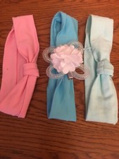 r-Hair Supplies Baby Toddler 3 Headbands With Bow In Multiple Colors.