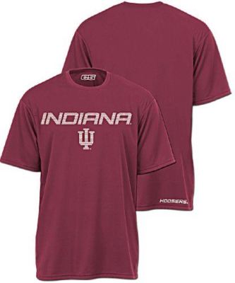 Indiana Hoosiers Slim Fit Crimson Synthetic Active Dry Short Sleeve T Shirt