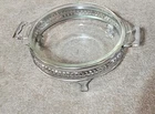 Vintage Anchor Hocking Cassarole Dish Clear Glass Bowl With Stand #437 1.5 QT