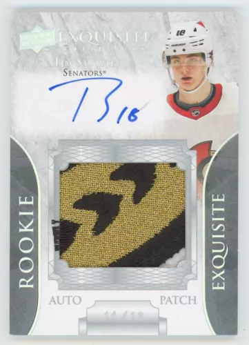 2020-21 Upper Deck Exquisite Collection Rookie Patch/Auto Tim Stutzle 14/18