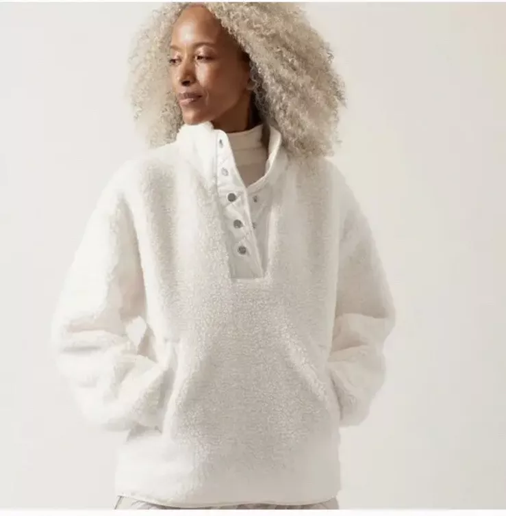 Sherpa pullover best sale white