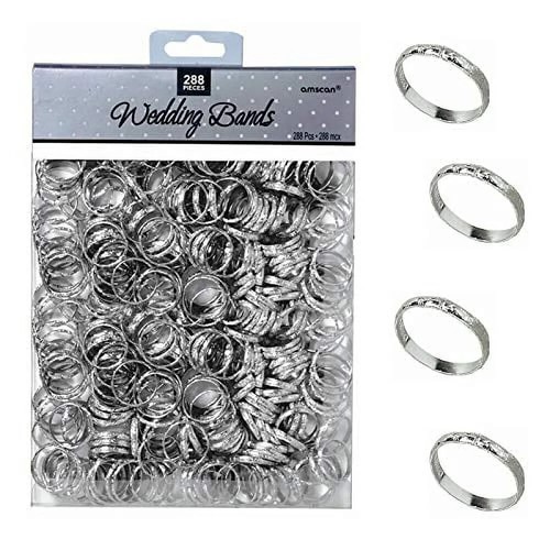 LOT OF 12 X 288 PCS - Wedding Bands - Silver - Picture 4 of 6
