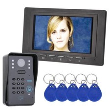 7" color TFT LCD Monitor RFID Password Video Intercom Doorbell DoorPhone IR Cam