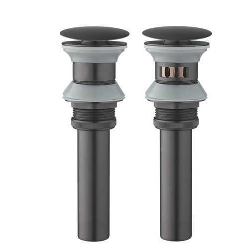 Gun Gray  Bathroom Basin Sink Drain With Over Flow Pop Up Drain  Pop-up - Picture 1 of 3