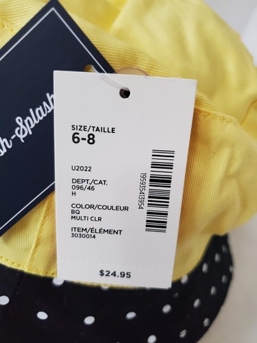 Gymboree Bucket Hat Yellow Navy Bee Size 6-8 - Picture 4 of 7