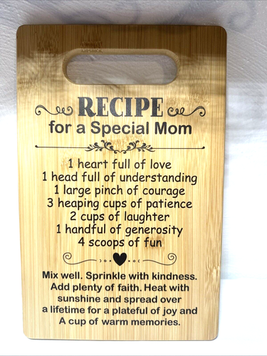 Cutting Board Recipe For a Special Mom Wood Cutting Board NWOT
